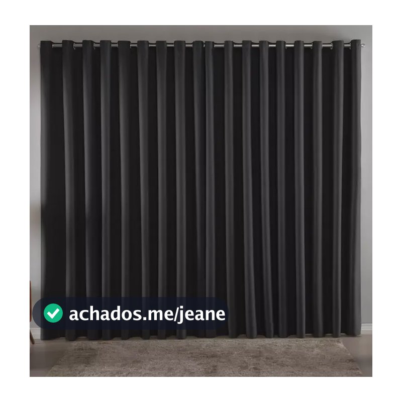 Cortina Blackout Em Tecido 3,00x2,80 Corta Luz Cor Preta