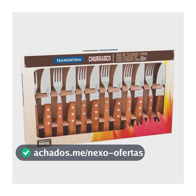 Jogo Para Churrasco Tramontina 12 Peças Jumbo Garfo Faca Cor Marrom