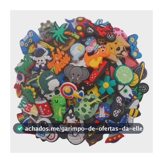 Pins Para Crocs Botons Decoração Fivela Aleatórios Kit 100 Preto