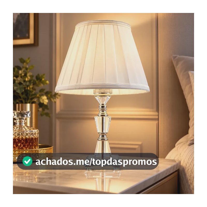 Abajur Quarto Sala Cupula Branca Cabeceira Abajour De Mesa Cristal Branco 127/220v