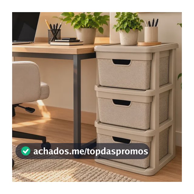 Organizador Gaveteiro Jaguar - Chão 3 Gavetas 15litros Cores