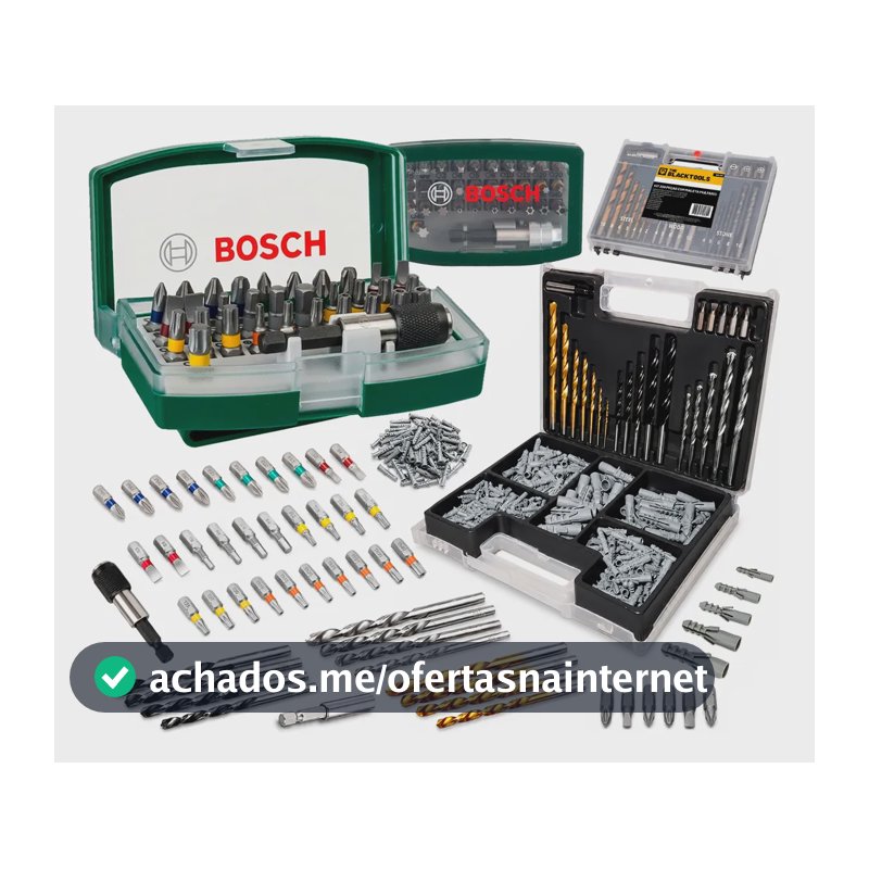 Kit Bosch De Pontas/bits 32 Pcs + Kit Jogo Multiuso 300 Pcs