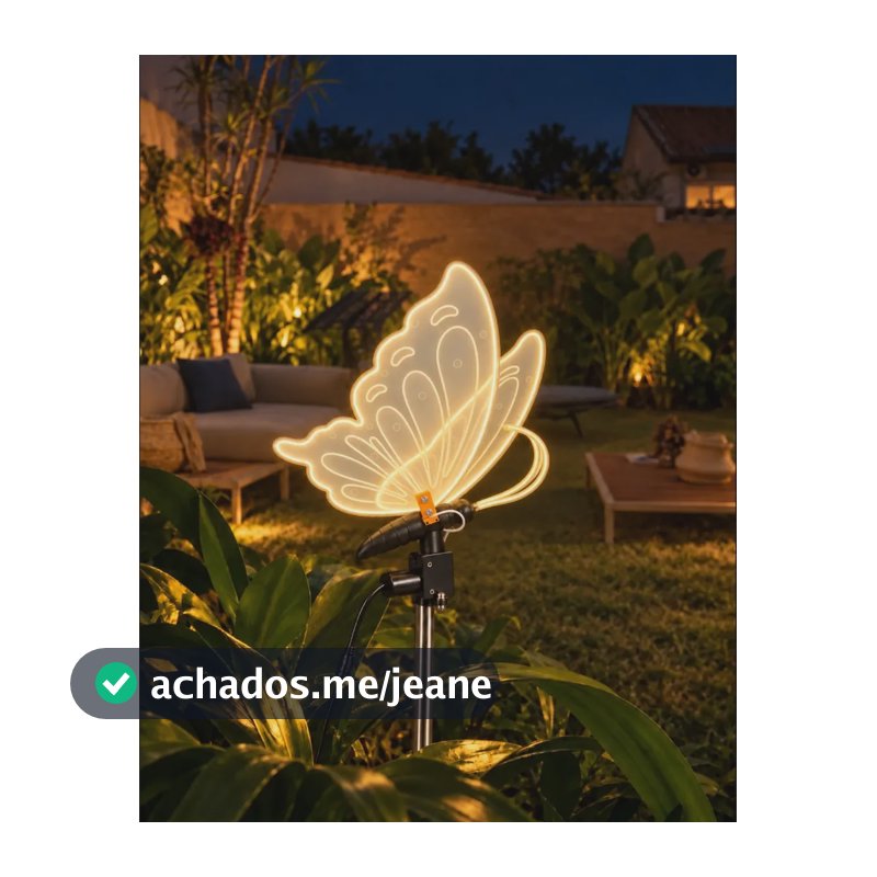 Borboleta Decorativa com LED e Movimento para Árvore de Natal 60cm Branco Quente Bivolt