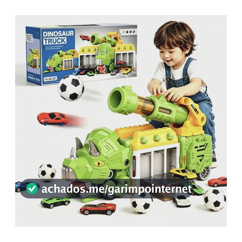 Brinquedo Caminhão Dinossauro Que Engole Carros Con Lançado,Verde