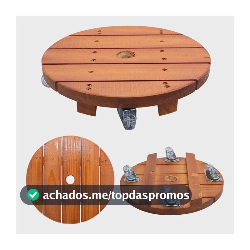 Suporte Para Vaso De Planta Redondo 30 Cm Rodinhas Cristal