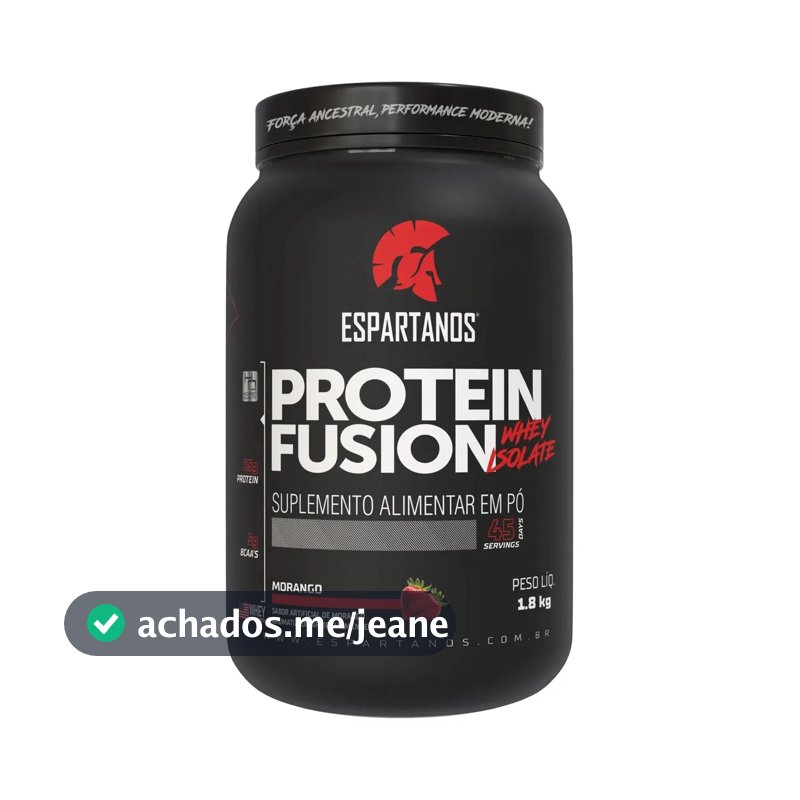 Proteína Espartanos Sports Protein Fusion Whey Isolate sabor Morango x 1.8kg