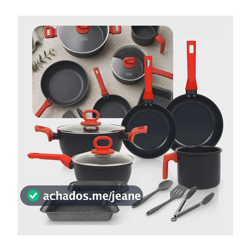 Jogo de Panelas Black+Decker Ceramic Line com 10 Peças para Indução Vermelho MyCheff