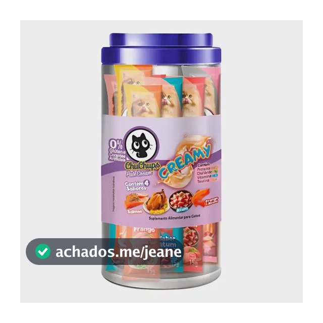Petisco Para Gatos Chuchups Cream Pote Sortido Com 24 Tubos