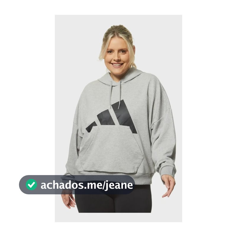 Moletom Feminino Big Logo French Terry Loose adidas M Cinza Liso