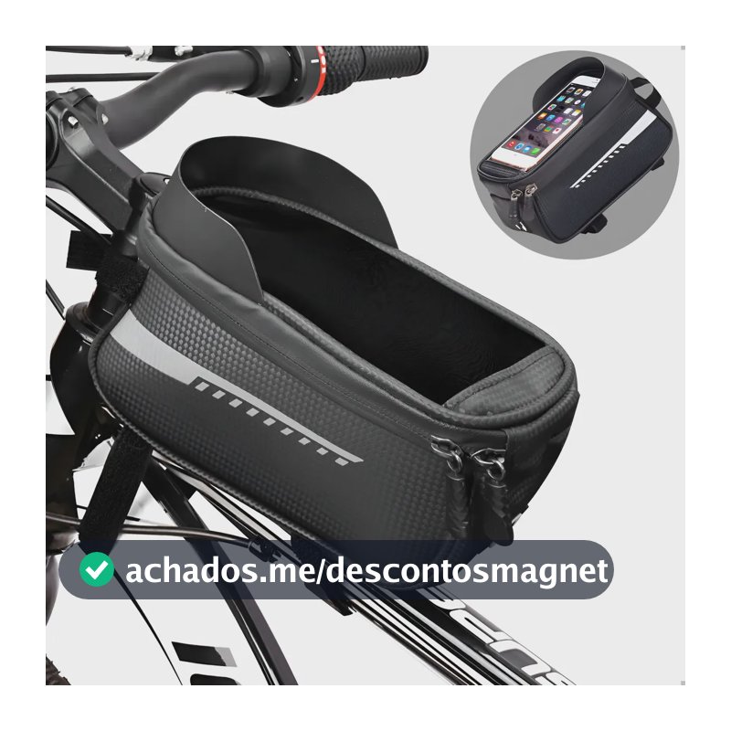 Bolsa Quadro Bike 2l Prova D Agua Celular Gps 7'' Acessórios Preto