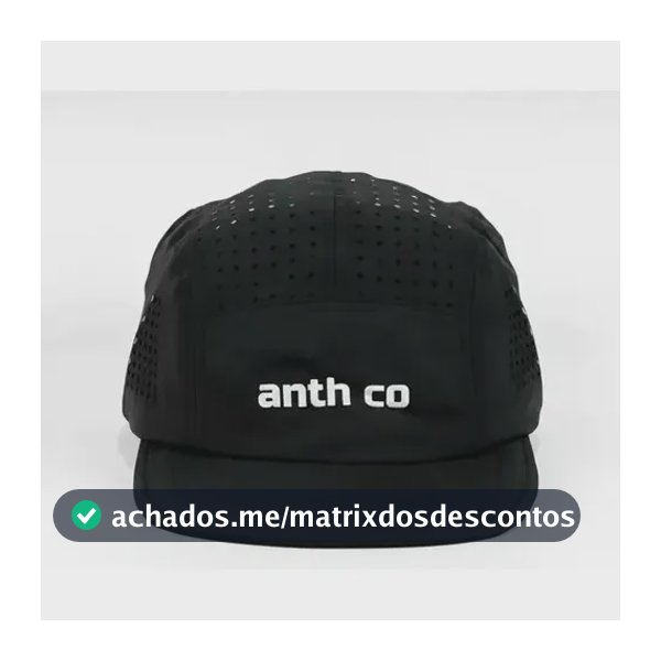 Boné Five Panel Esportivo Corrida Aba Curta Anth Co Uv 50+ Preto Un Anth Co