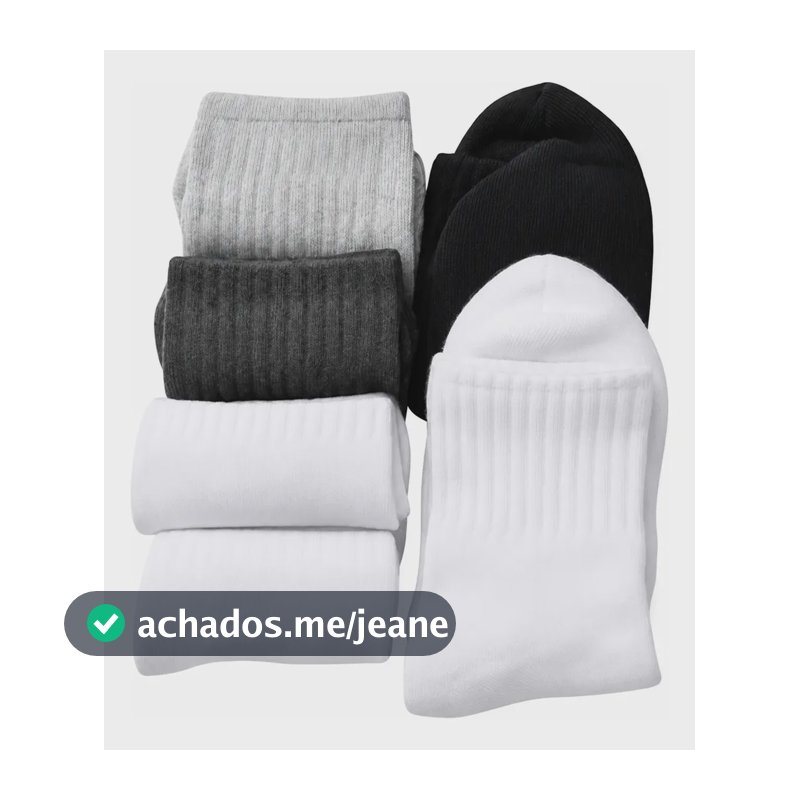 Kit 12 Meias Algodão Cano Alto 38 Ao 44  Corrida, Academia Multicolorido Liso 38-44