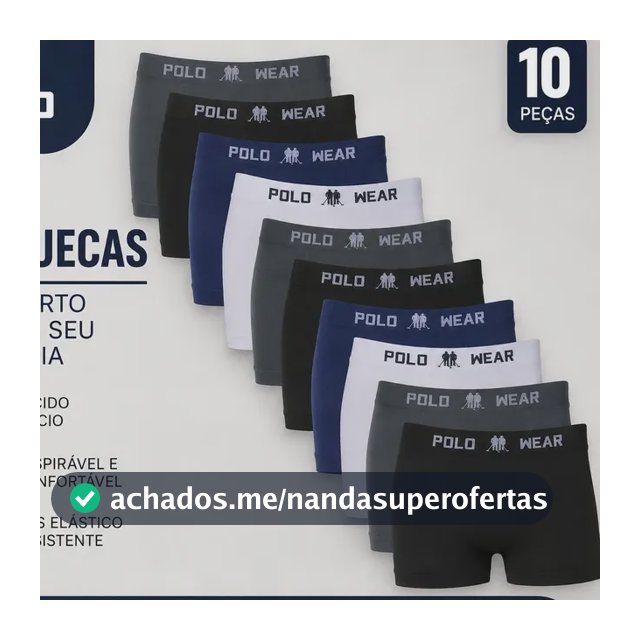 Kit 10 Cuecas Masculinas Box Microfibra Polo Wear