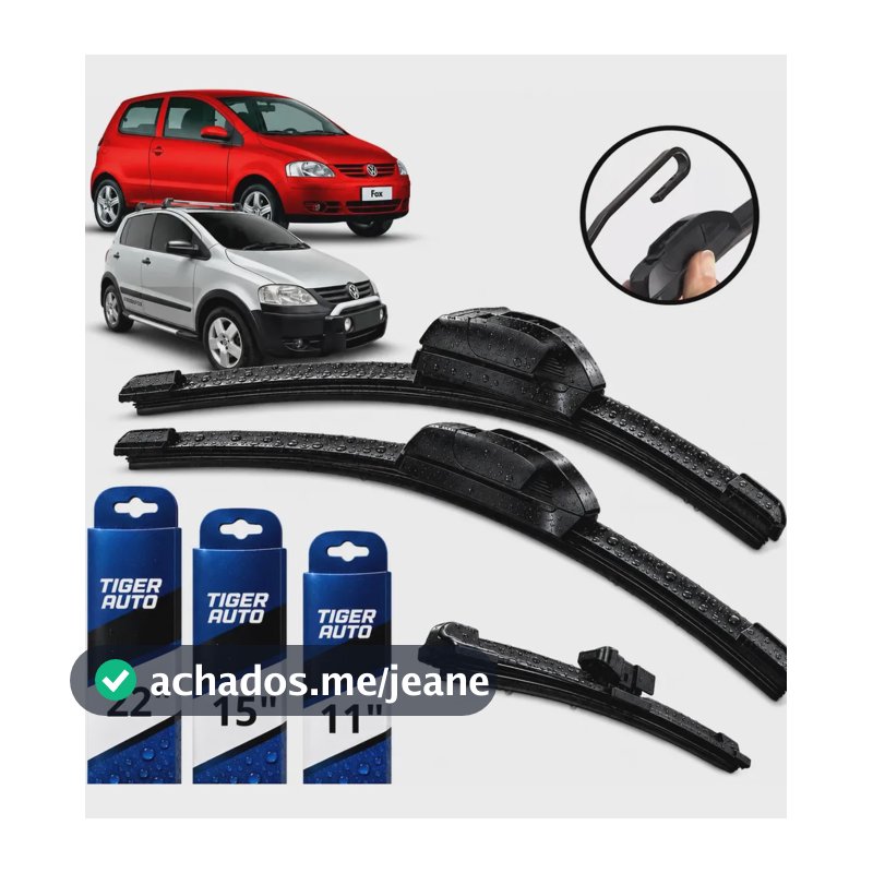 Kit 3 Palhetas Silicone Limpador Parabrisa Vw Fox/crossfox Fox Crossfox 2004 Á 2012
