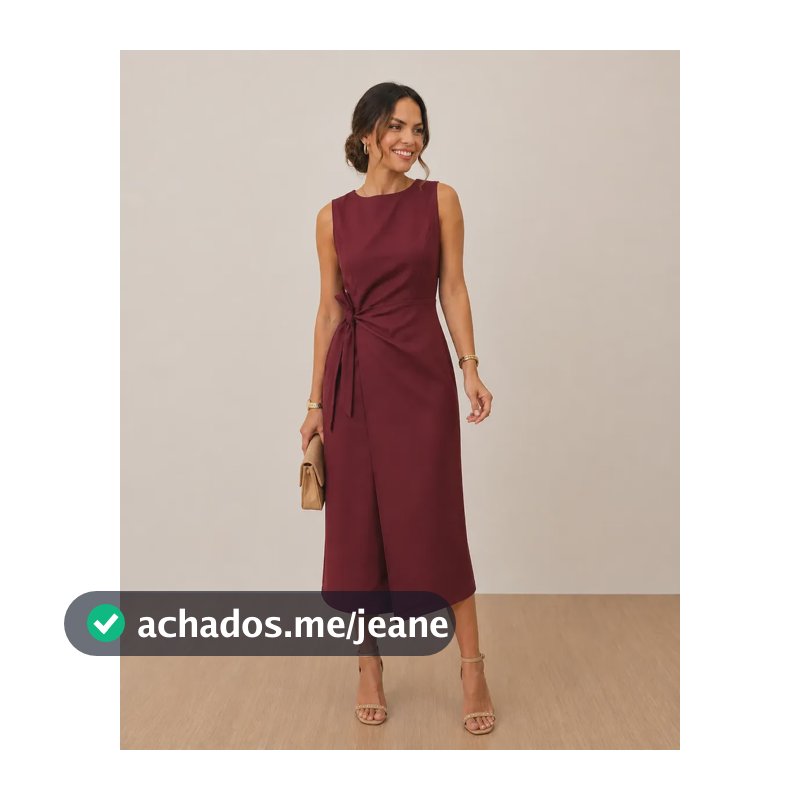 Vestido Social Alfaiataria Amarração Lateral Elegante Festa Marsala M- 38/40