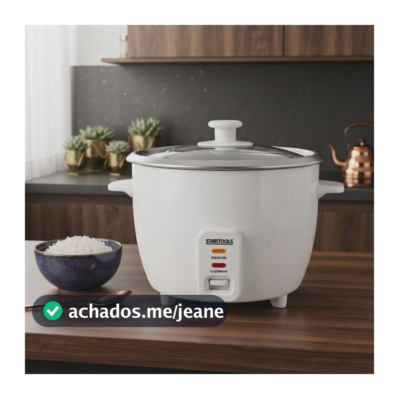 Panela De Arroz Elétrica 1,3l Antiaderente Com Vapor 400w Branco 220v 60hz
