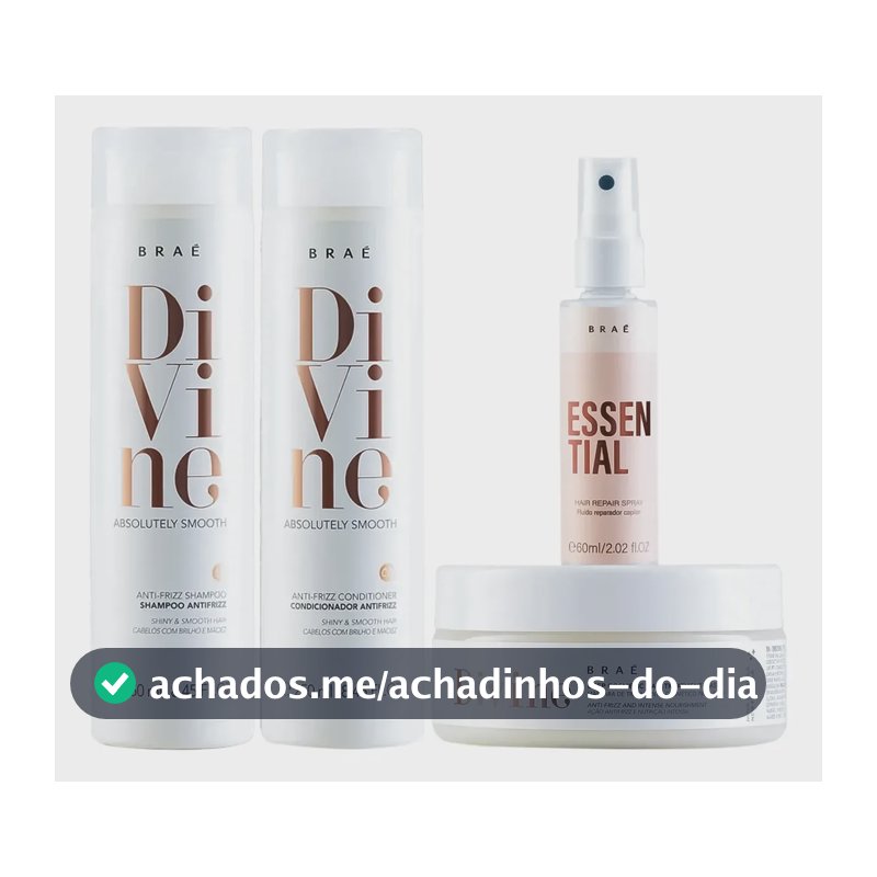 Divine Shampoo + Condicionador + Másc + Mini Essential 200 g- Braé