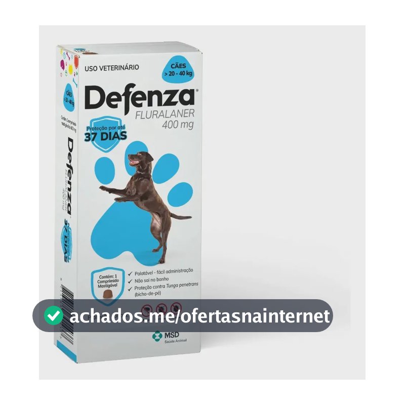 Defenza Antipulgas E Carrapatos Msd Cães 20 A 40 Kg Cor Azul