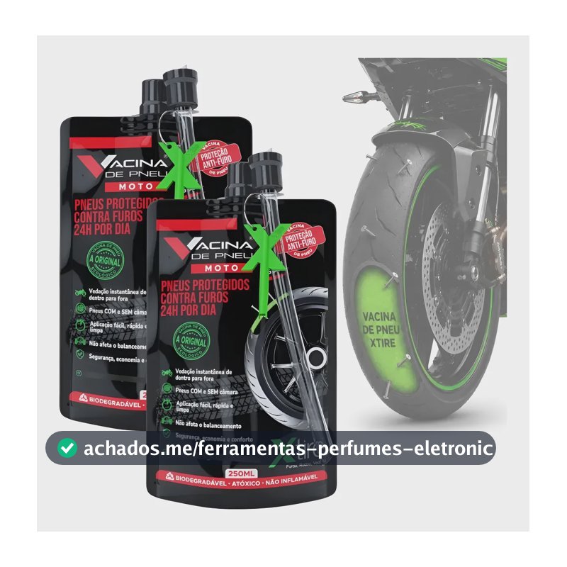 Kit 2 Vacina De Pneu Moto Xtire Selante Preventivo Veda Furo