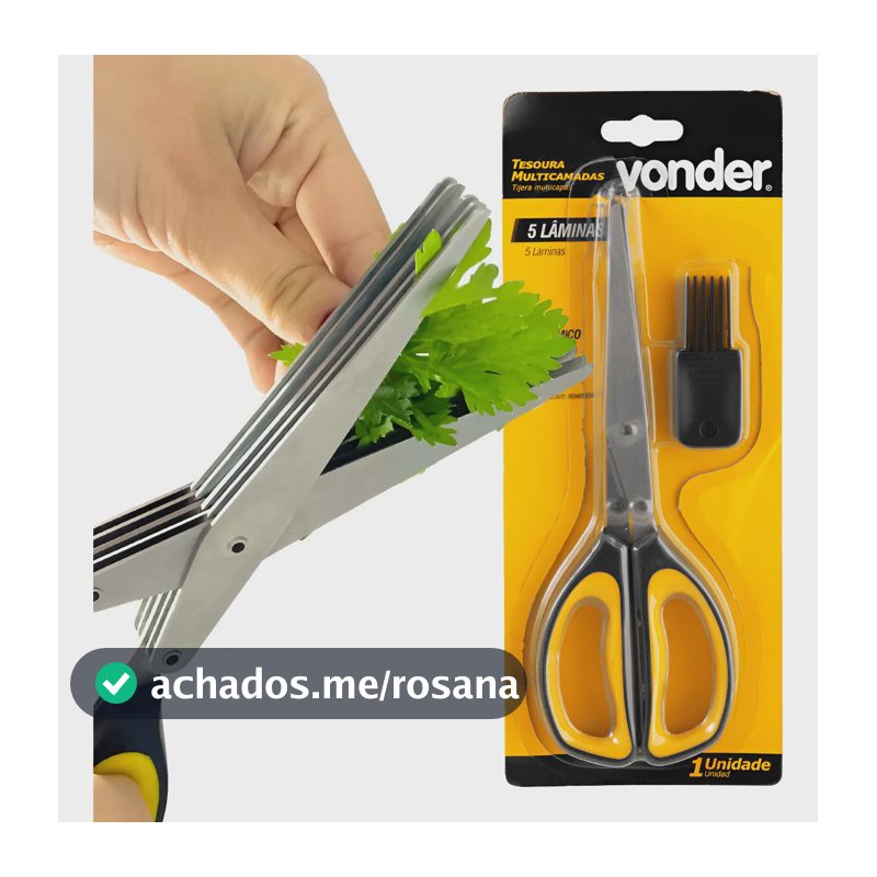 Tesoura Para Picar Alimentos Temperos E Ervas 5 Lâminas Aço Tesoura Multicamadas Picar Temperos Cortar