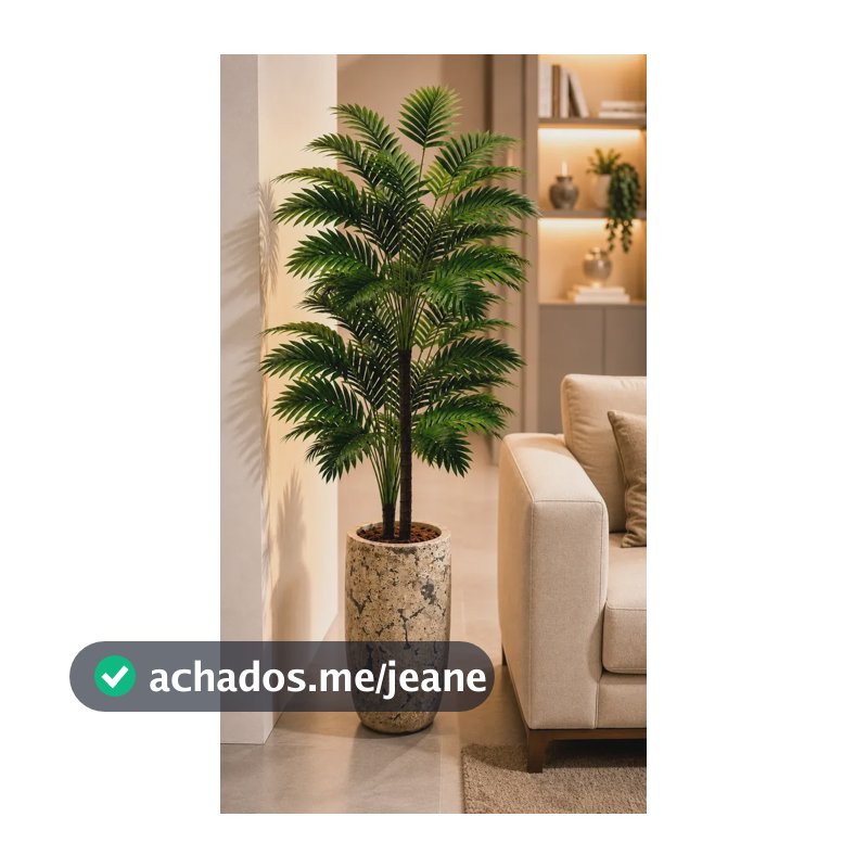 Coqueiro 170 Cm 2 Planta Artificial Decoração Sala Moderna Verde-escuro