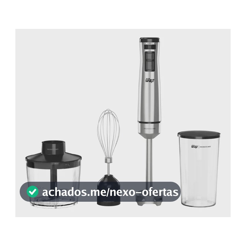 Mixer 3 Em 1 Wap Wm1 Processador Elétrico Portátil Inox Cor Preto