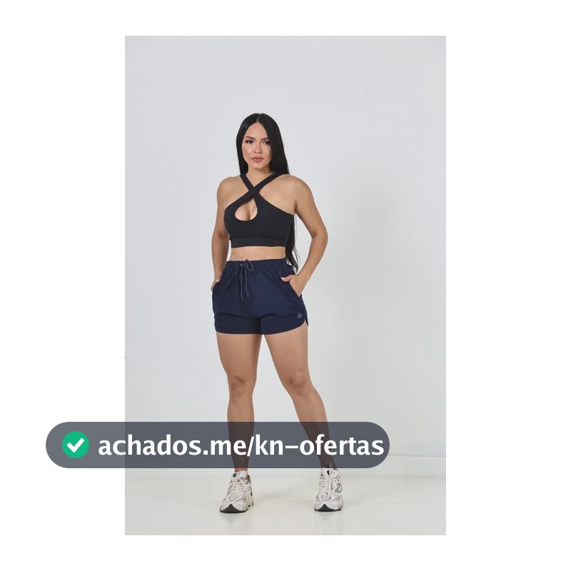 Shorts Feminino Elastano E Poliéster  Academia Praia Laser Azul-marinho Liso P