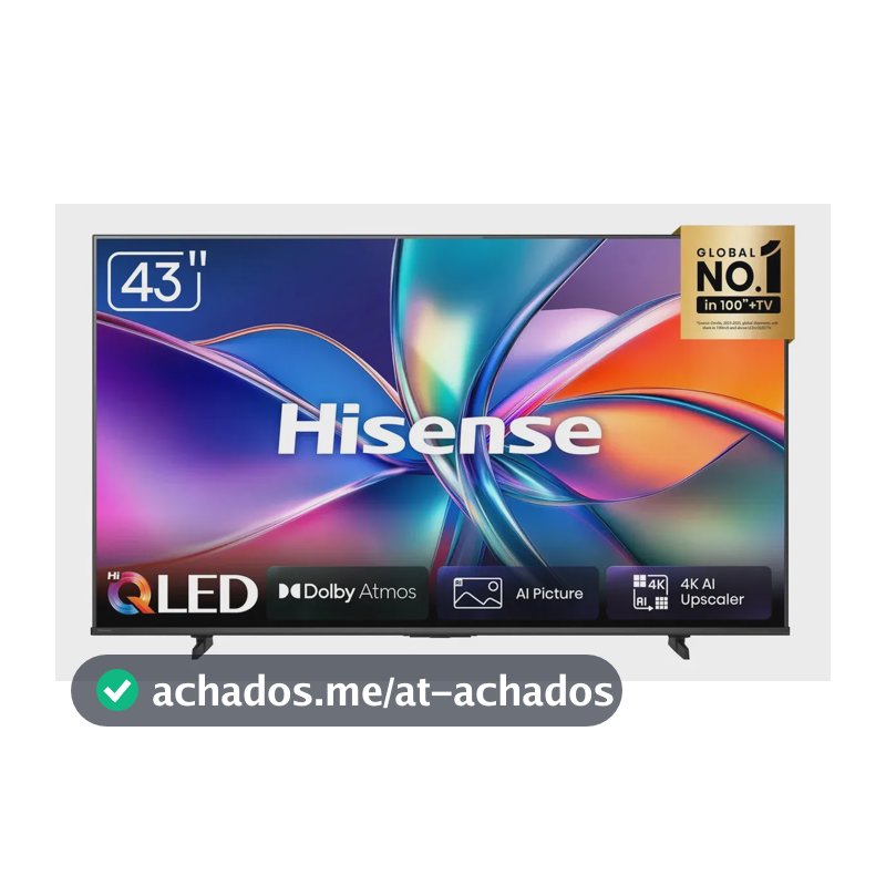 Smart Tv Hisense Hi-qled 4k 43 Polegadas, Dolby Gaming E Compatibilidade Alexa- 43q6qvv