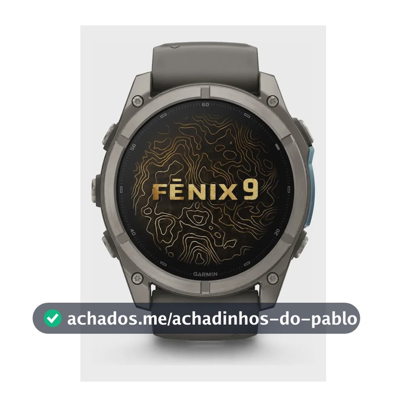 Relogio Garmin Fenix 9 51mm Amoled Saphira Cinza 10-04763-00 Pebble Gray Mesh