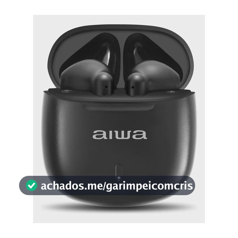 Fone de Ouvido Eardbud AIWA AWS-EB-05-B Bluetooth IPX4 24 Horas de bateria