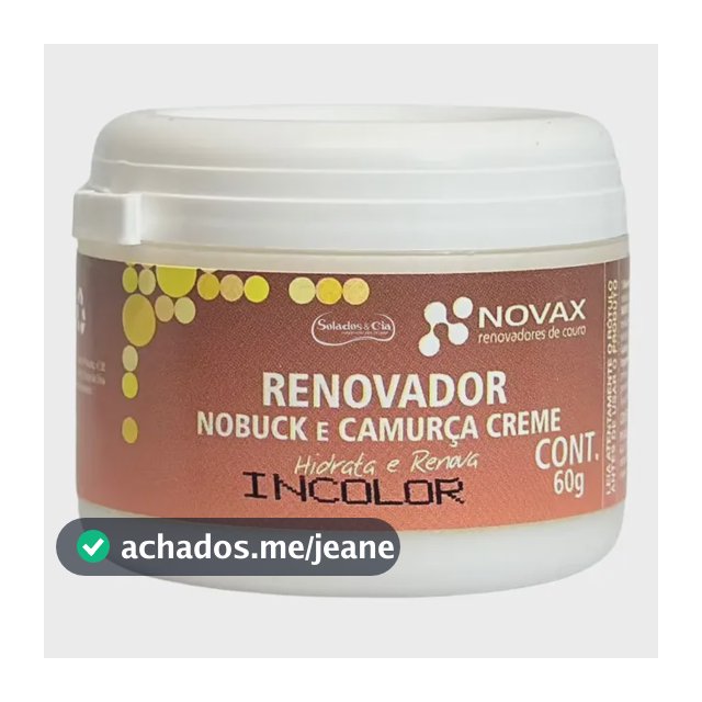 Renovador Hidratante P/ Nobuck E Camurça Creme 60g Novax