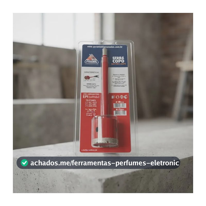 SERRA COPO DIAMANTADA 40MM PARA CONCRETO/TIJOLO/GRANITO