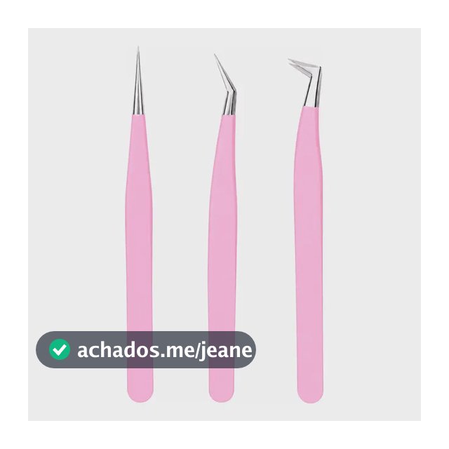 Kit 3 Pinças Para Lash Alongamento Extensão De Cílios
