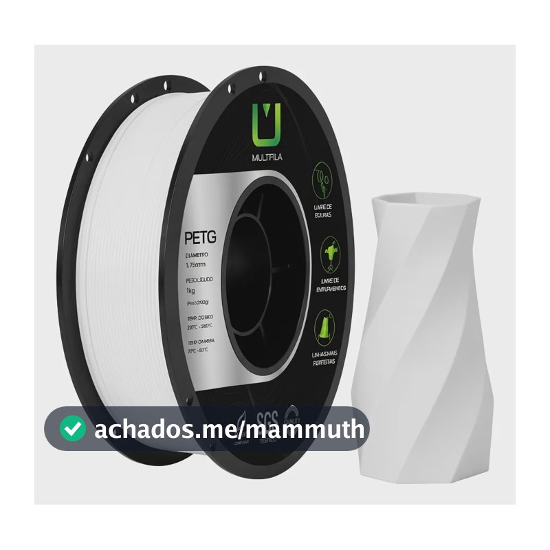 Filamento Petg Multifila 1kg Para Impressora 3d Branco