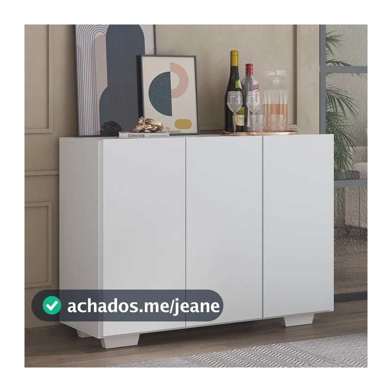 Aparador Buffet 3 Portas Veneza Multimóveis V1010 Cor Branco