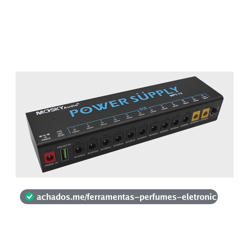 Fonte Isolada 12 Pedais Power Supply Mosky Mpt-12 Usb 127/220v