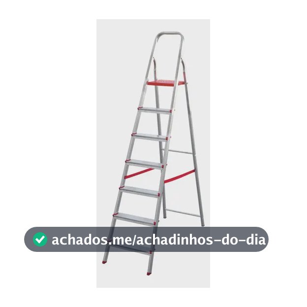 Escada Tesoura Alumínio 7 Degraus Botafogo Lar & Lazer Dobrável