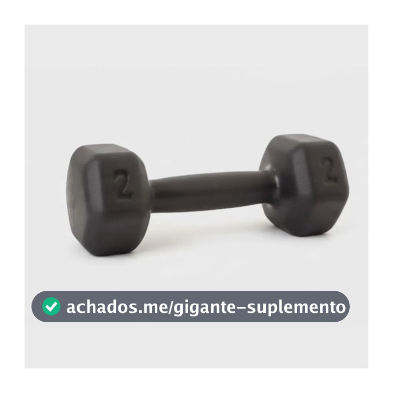 Halter 2kg Emborrachado Esporte Fitness Musculação Academia Treino Peso Exercícios Ferduor Fisioterapia Recuperação Muscular Força Resistência Levantamento Bíceps Desenvolvimento Condicionamento Saúde