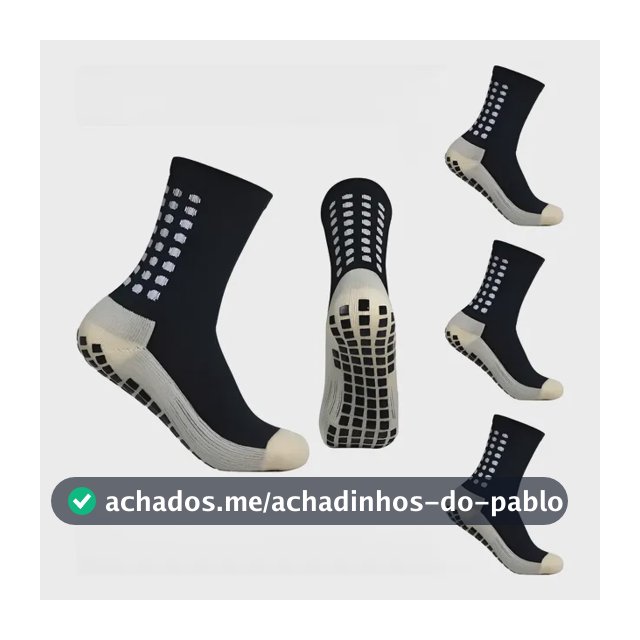Kit 3 Pares De Meia Antiderrapante Esportiva Futebol Treino