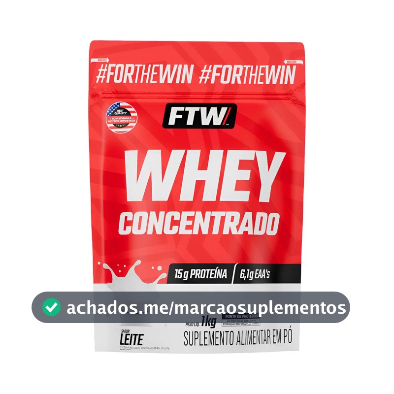 Whey Protein Concentrado 1kg Sabor Leite - Ftw