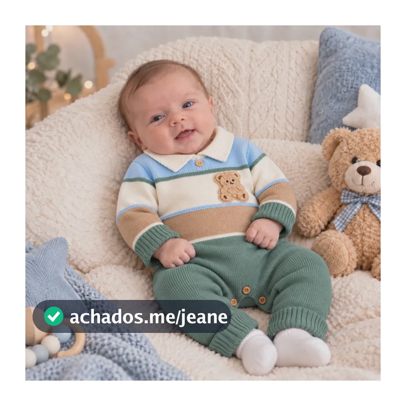 Macacão Para Bebê Menino Charme Jorge Verde P 0 A 3 Meses