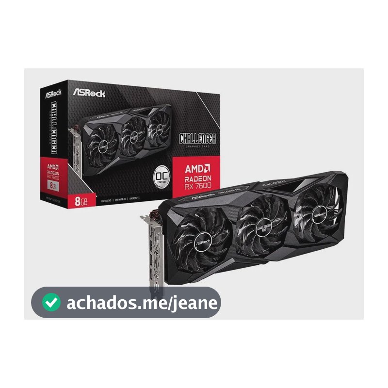 Placa De Vídeo Asrock Rx 7600 Challenger Pro Oc Amd Radeon