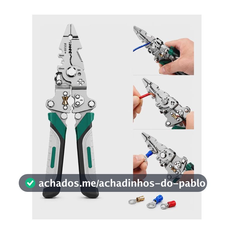 Alicate Dobravel 18 Em1 Decapador Crimpador Descascador Fios