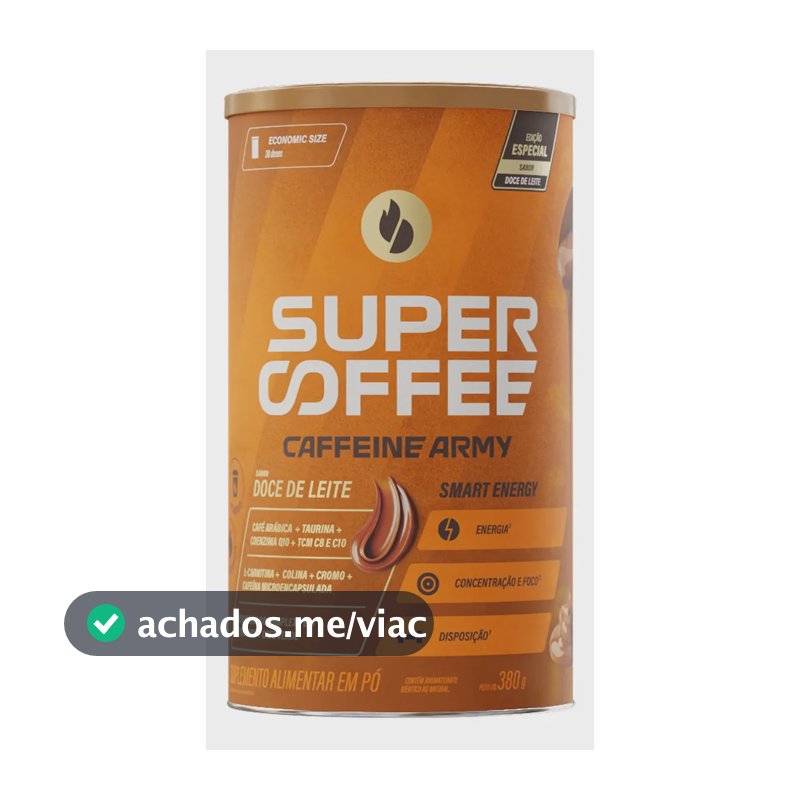 Cafeína Caffeine Army Supercoffee Classic Size em pó sabor Doce de leite x 380g