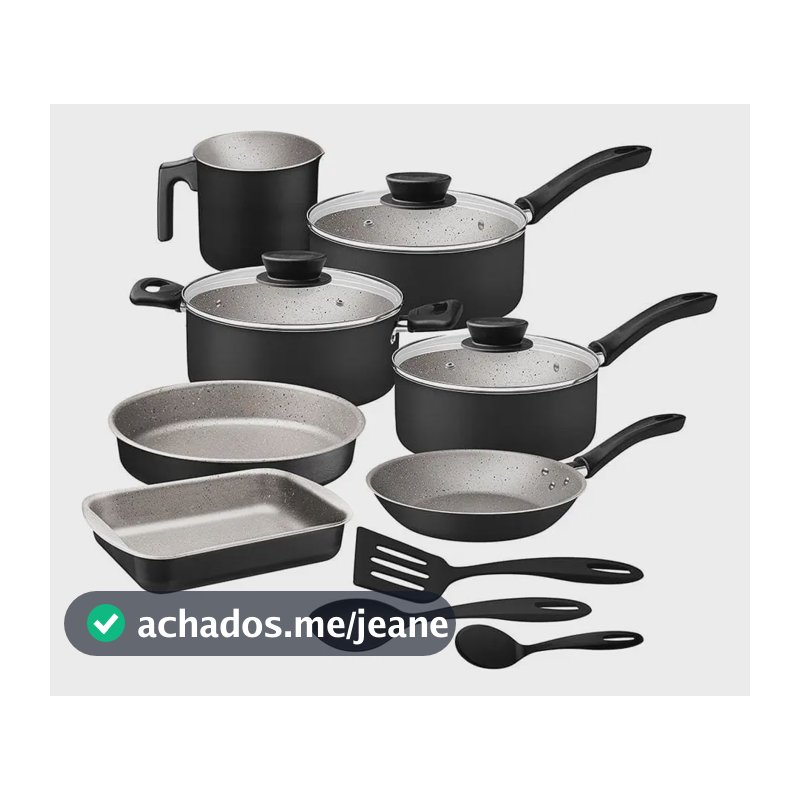 Conjunto De Panelas 10 Peças Tramontina Linz Em Alumínio Preto