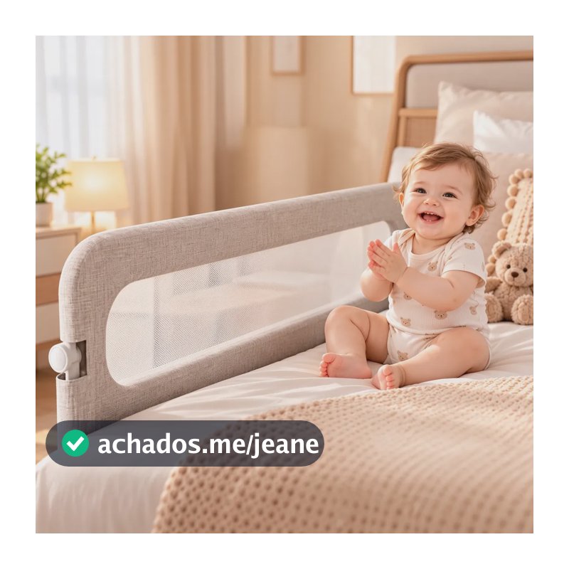 Grade De Cama De Proteção Para Criança Idoso Bebê 120x60 Cm Cinza