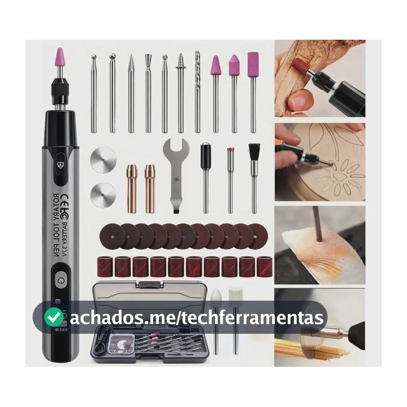 Micro Retífica Com Acessórios E Maleta Mini Furadeira Retifica Profissional com Led 6 Velocidades Gravura Portátil Retífica Portátil Kit Acessórios Mini Furadeira Maleta Corte Lixa Gravação Artesanato