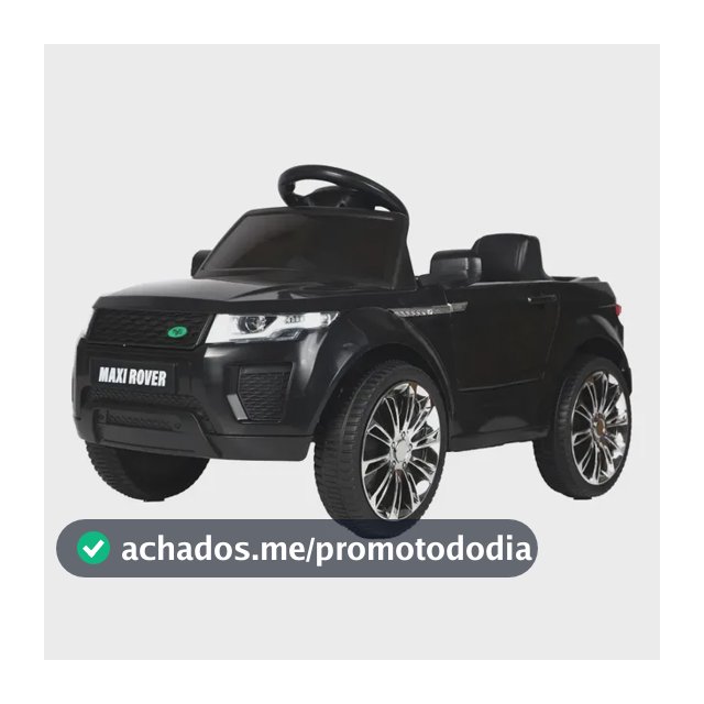 Mini Carro Elétrico Infantil Marcha Frente/Ré 6V Controle Remoto Bluetooth Maxi Rover Maxi Toys - PRETO