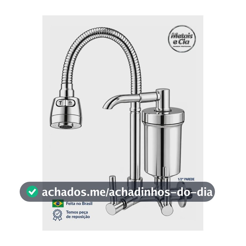 Torneira Com Filtro Gourmet Flexível Filtro Cozinha Parede Bica Com Filtro Cromado Purificador De Agua