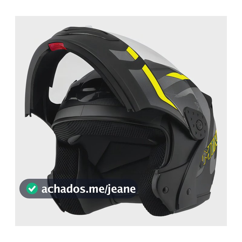 Capacete Robocop Escamoteável Fechado Mixs Gladiator Delta S Cor Cinza Amarelo Fosco Tamanho do capacete 58